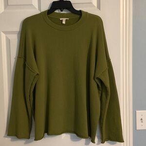 Eileen Fisher Sage Green High Crew Neck Box Top